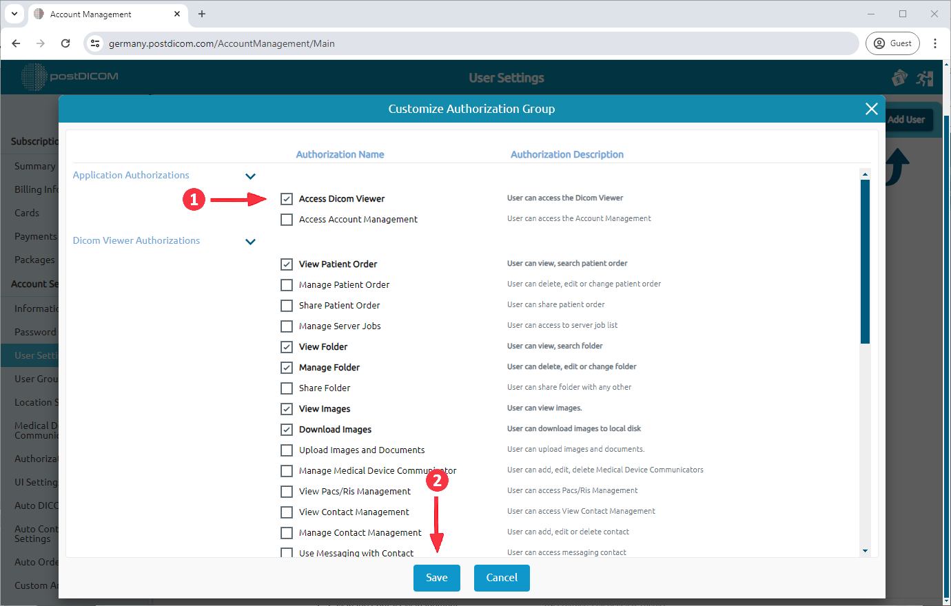 Managing User Settings