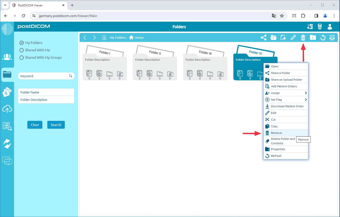 Moving Folders to Recycle Bin