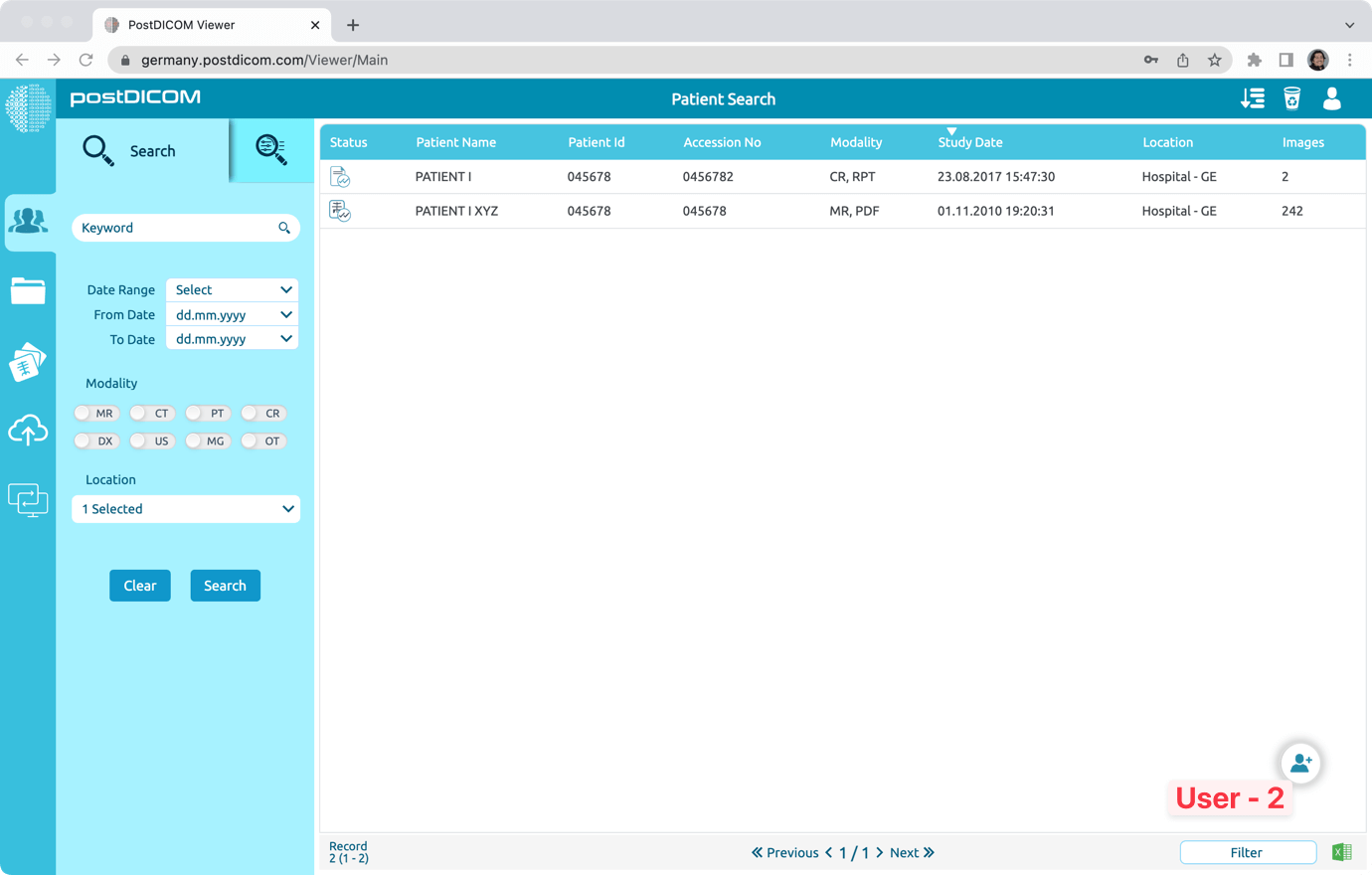 Sharing PostDICOM Folders with User Groups